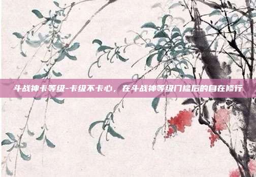 斗战神卡等级-卡级不卡心,在斗战神等级门槛后的自在修行