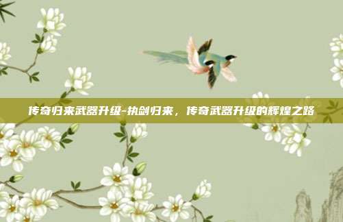 传奇归来武器升级-执剑归来,传奇武器升级的辉煌之路