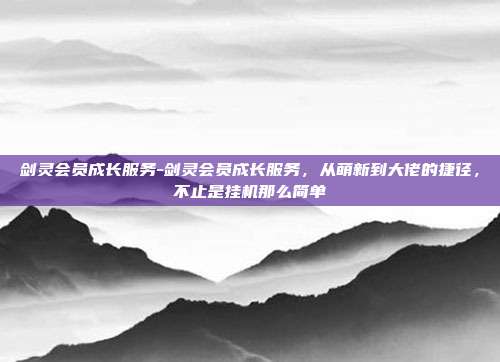 剑灵会员成长服务-剑灵会员成长服务,从萌新到大佬的捷径,不止是挂机那么简单
