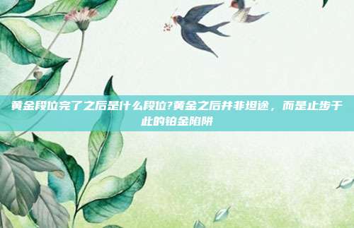 黄金段位完了之后是什么段位?黄金之后并非坦途，而是止步于此的铂金陷阱