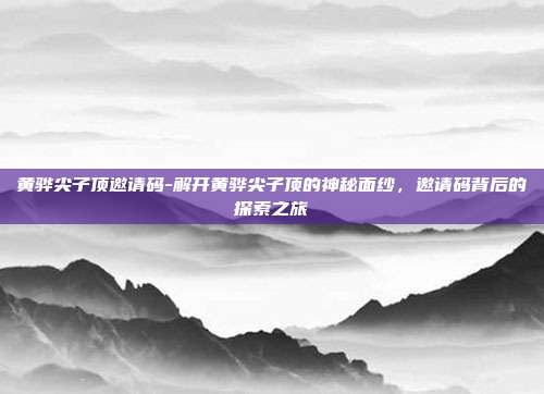 黄骅尖子顶邀请码-解开黄骅尖子顶的神秘面纱，邀请码背后的探索之旅
