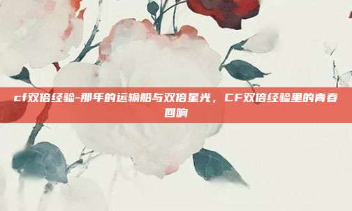 cf双倍经验-那年的运输船与双倍星光，CF双倍经验里的青春回响