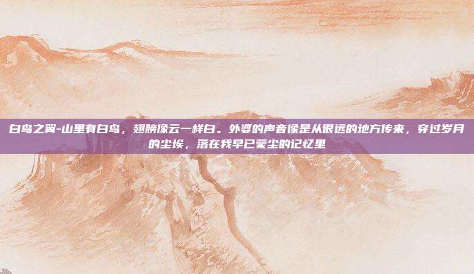 白鸟之翼-山里有白鸟,翅膀像云一样白。外婆的声音像是从很远的地方传来,穿过岁月的尘埃,落在我早已蒙尘的记忆里