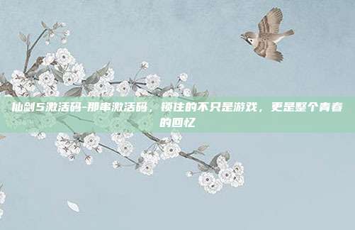 仙剑5激活码-那串激活码，锁住的不只是游戏，更是整个青春的回忆