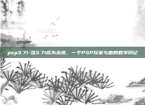 psp3.71-当3.71成为永恒，一个PSP玩家与他的数字印记