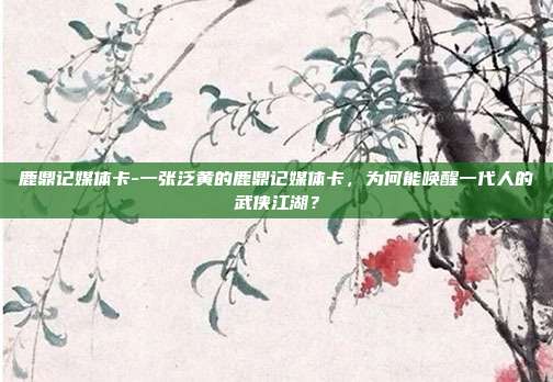 鹿鼎记媒体卡-一张泛黄的鹿鼎记媒体卡,为何能唤醒一代人的武侠江湖?