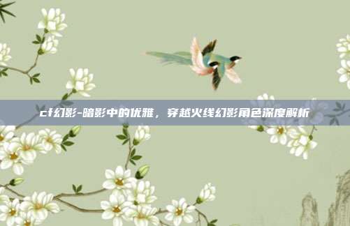 cf幻影-暗影中的优雅,穿越火线幻影角色深度解析
