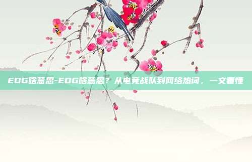 EDG啥意思-EDG啥意思?从电竞战队到网络热词,一文看懂