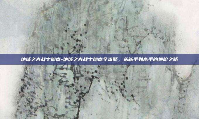 地城之光战士加点-地城之光战士加点全攻略，从新手到高手的进阶之路