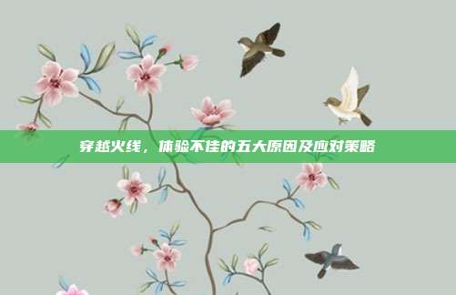 穿越火线,体验不佳的五大原因及应对策略