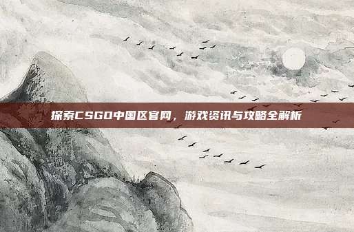 探索CSGO中国区官网,游戏资讯与攻略全解析