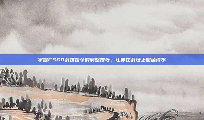 掌握CSGO战术指令的调整技巧，让你在战场上如鱼得水