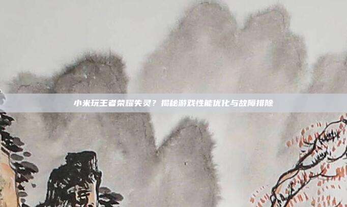 小米玩王者荣耀失灵？揭秘游戏性能优化与故障排除
