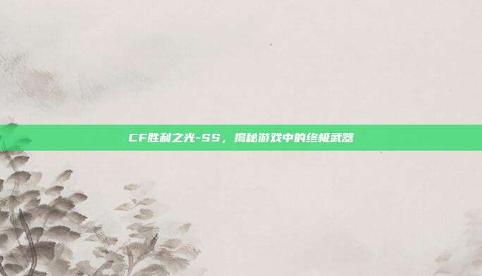 CF胜利之光-SS，揭秘游戏中的终极武器