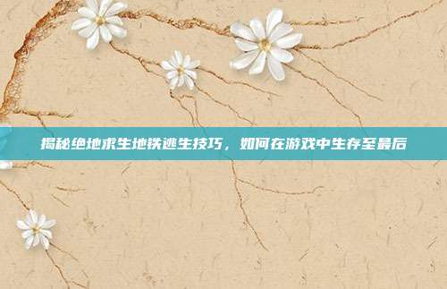 揭秘绝地求生地铁逃生技巧，如何在游戏中生存至最后