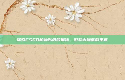 探索CSGO柏林贴纸的奥秘，游戏内隐藏的宝藏