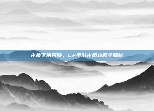 夜幕下的召唤，CF手游夜桥攻略全解析
