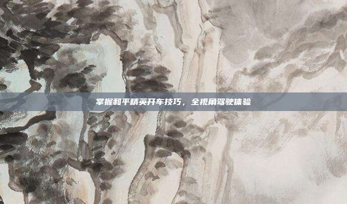 掌握和平精英开车技巧，全视角驾驶体验