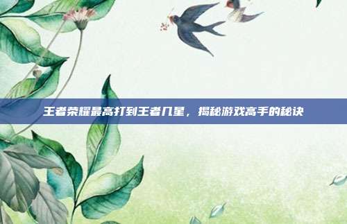 王者荣耀最高打到王者几星，揭秘游戏高手的秘诀