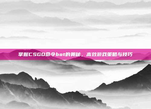 掌握CSGO命令bot的奥秘，高效游戏策略与技巧