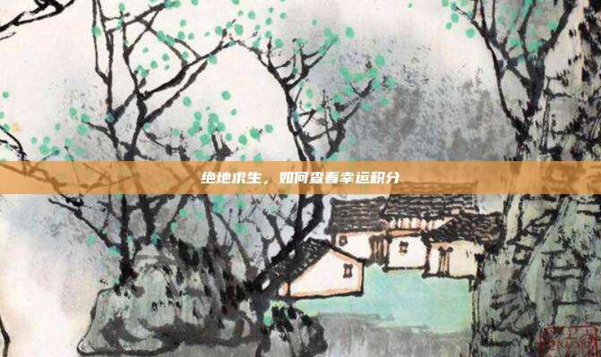 绝地求生,如何查看幸运积分
