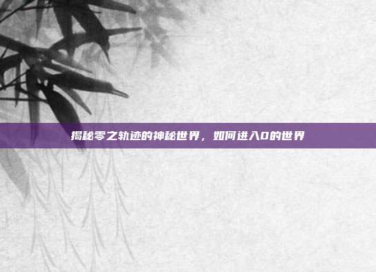 揭秘零之轨迹的神秘世界，如何进入0的世界