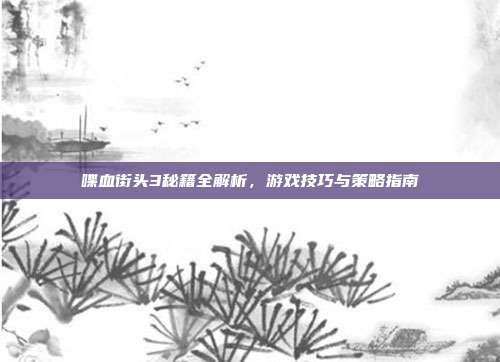 喋血街头3秘籍全解析，游戏技巧与策略指南