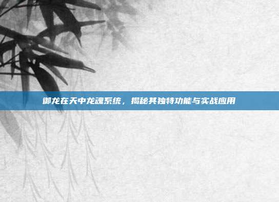 御龙在天中龙魂系统，揭秘其独特功能与实战应用