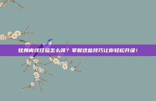 炫舞离线经验怎么领？掌握这些技巧让你轻松升级！