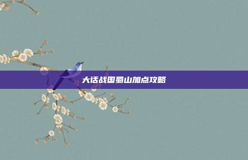 大话战国蜀山加点攻略