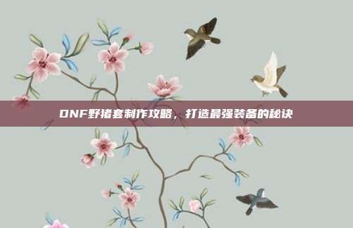 DNF野猪套制作攻略，打造最强装备的秘诀