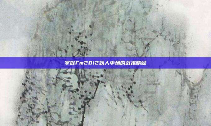 掌握Fm2012妖人中场的战术精髓