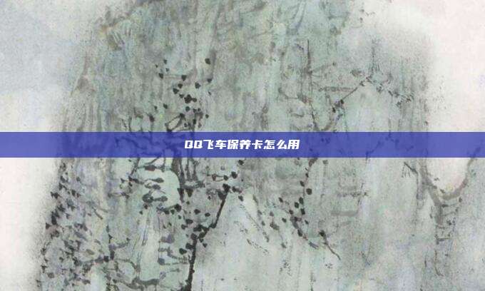 QQ飞车保养卡怎么用