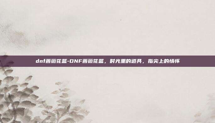 dnf蔷薇花篮-DNF蔷薇花篮，时光里的道具，指尖上的情怀