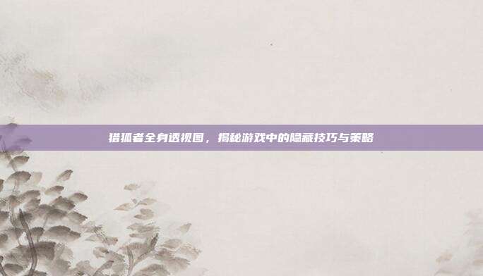 猎狐者全身透视图，揭秘游戏中的隐藏技巧与策略