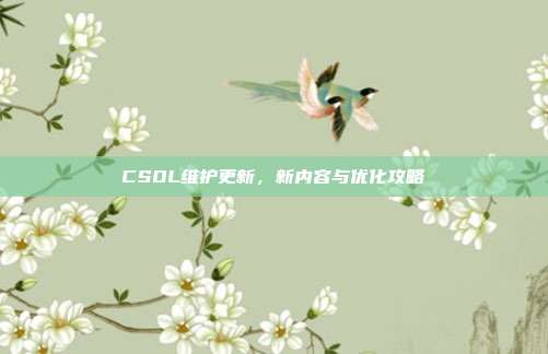 CSOL维护更新，新内容与优化攻略