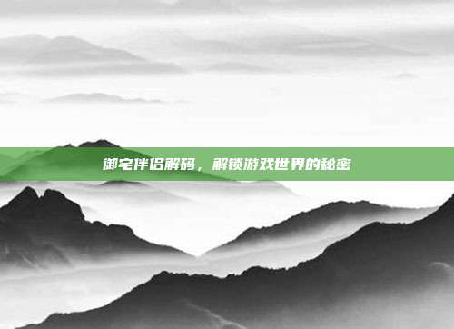 御宅伴侣解码，解锁游戏世界的秘密