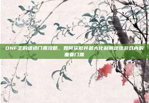 DNF王的遗迹门票攻略，如何获取并最大化利用这张游戏内的重要门票
