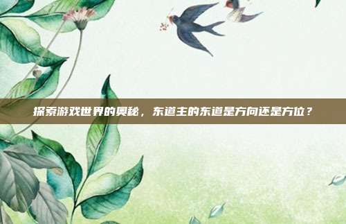 探索游戏世界的奥秘，东道主的东道是方向还是方位？