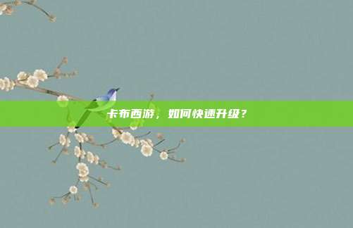 卡布西游，如何快速升级？