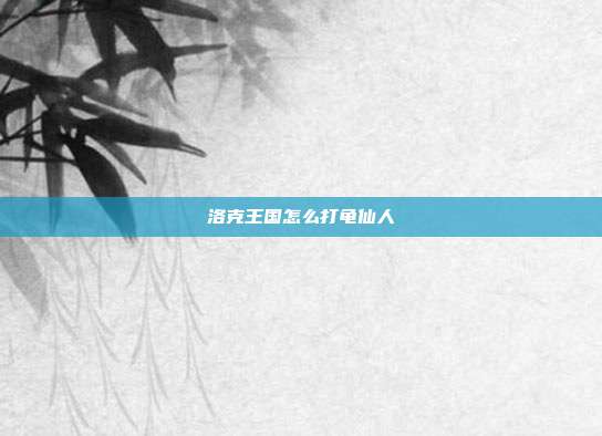 洛克王国怎么打龟仙人