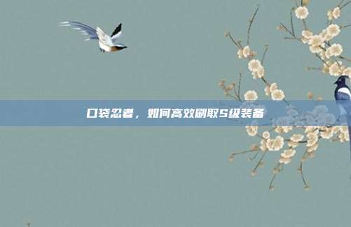 口袋忍者,如何高效刷取S级装备