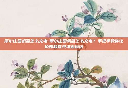 摩尔庄园机器怎么充电-摩尔庄园机器怎么充电？手把手教你让拉姆和载具满血复活