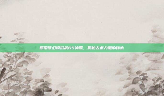 探索梦幻模拟战65神殿,揭秘古老力量的秘密