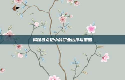 揭秘寻龙记中的职业选择与策略