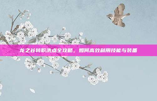 龙之谷转职洗点全攻略,如何高效利用技能与装备