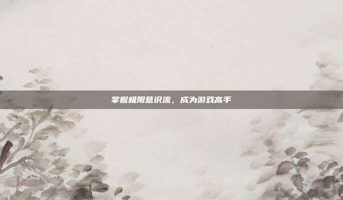 掌握极限意识流，成为游戏高手