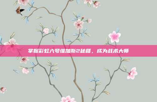掌握彩虹六号维加斯2秘籍，成为战术大师