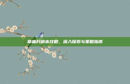 草庙村副本攻略，深入探索与策略指南