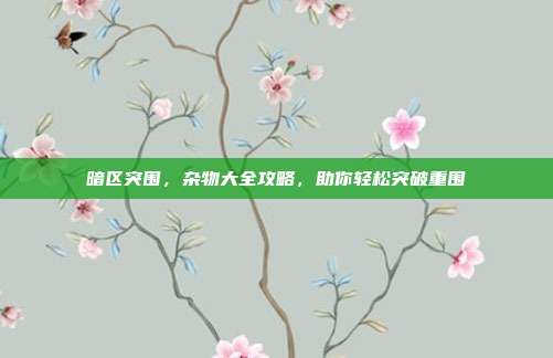 暗区突围，杂物大全攻略，助你轻松突破重围